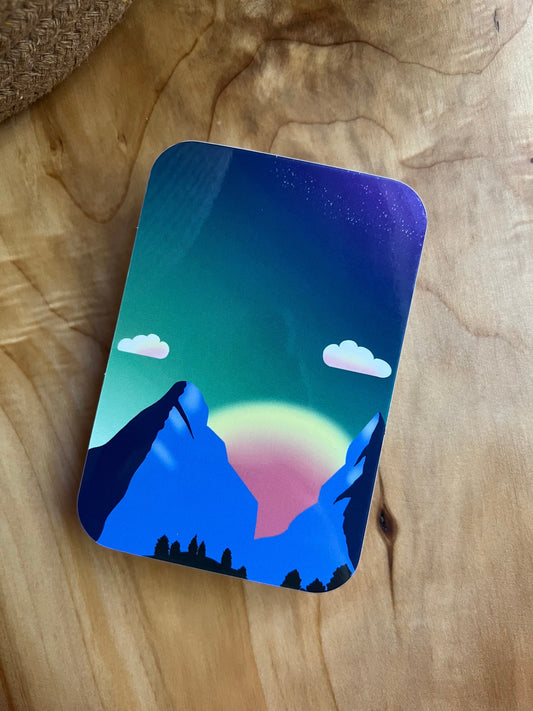 Sunrise and Mountain Vinyl Sticker