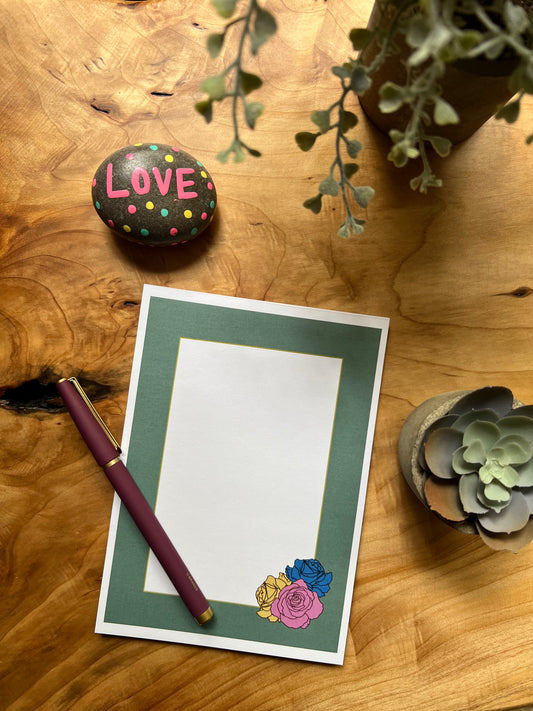 Multi-Colored Rose 5x7 Memo Pad