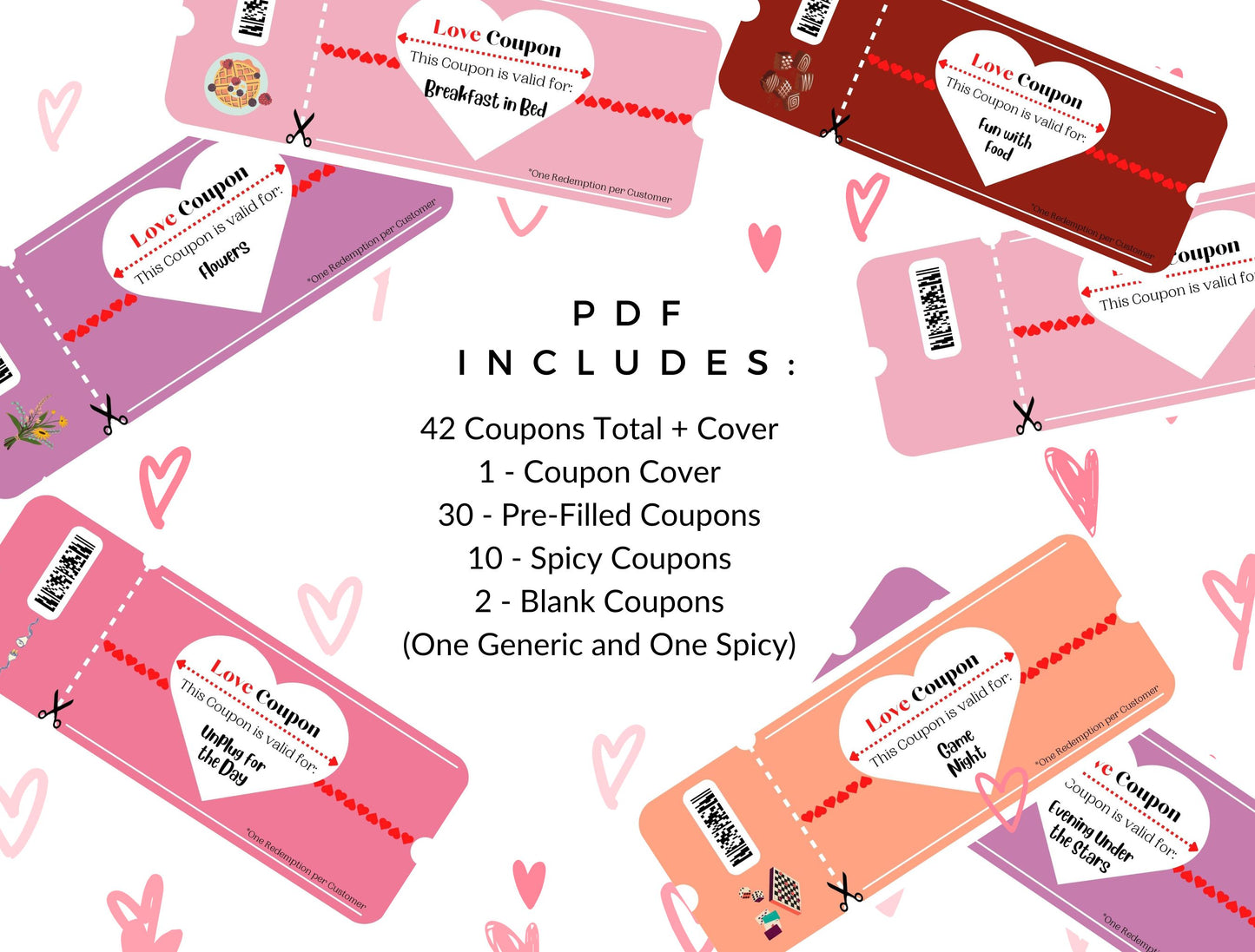 Love Coupons for Couples | Love Coupon Book | Instant Download