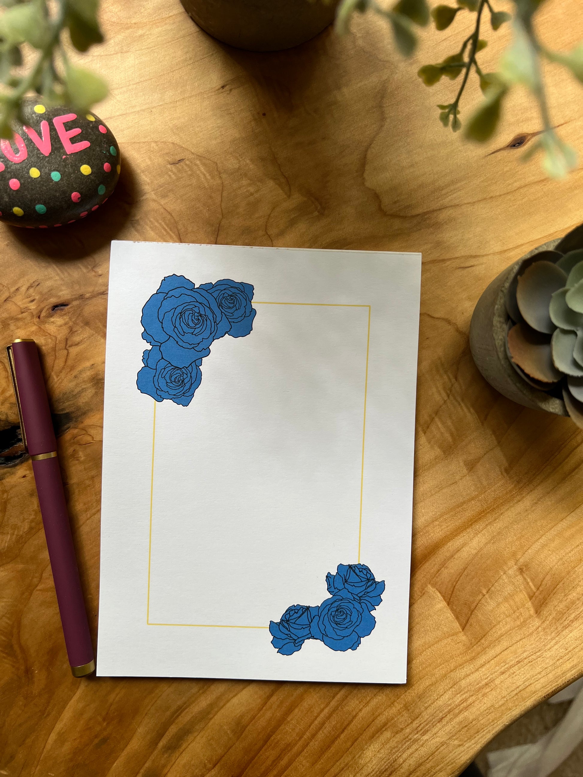 Blue Rose 5x7 Floral Notepad