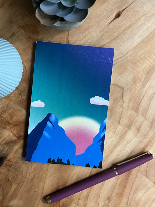 The Journey Begins | Sunrise and Mountain Memo Pad